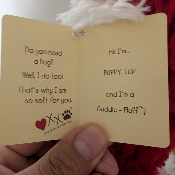 Boyds Bears Red and White Plush Dog Toy - Picture 3 of 9